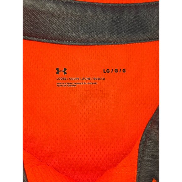 Under Armour Mens Orange Polo Shirt Large Loose Fit Polyester Lightweight - Picture 5 of 8